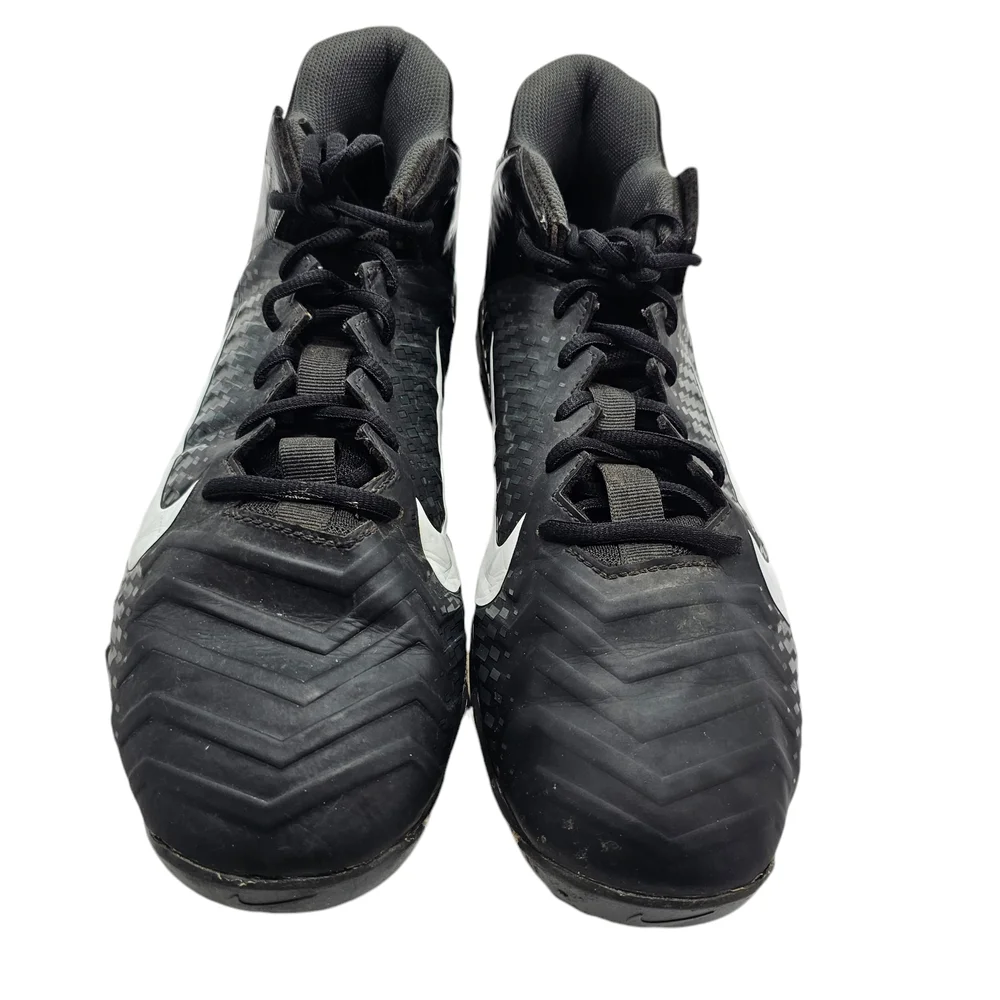 Nike Alpha Fastflex Black and White High-Top Athletic Cleats‎